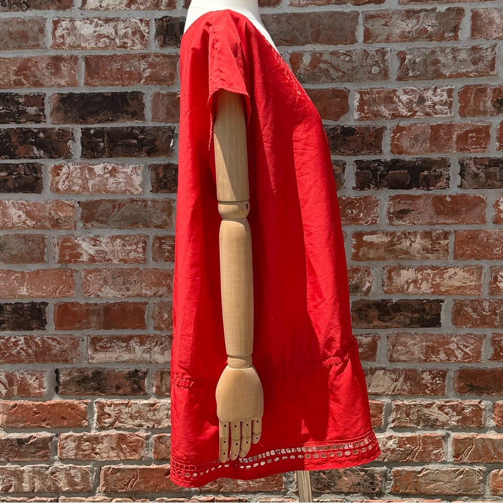 Lane Bryant plus size cherry red tunic 🍒 with cutouts and a drawstring/ 22/24 - Picture 5 of 14